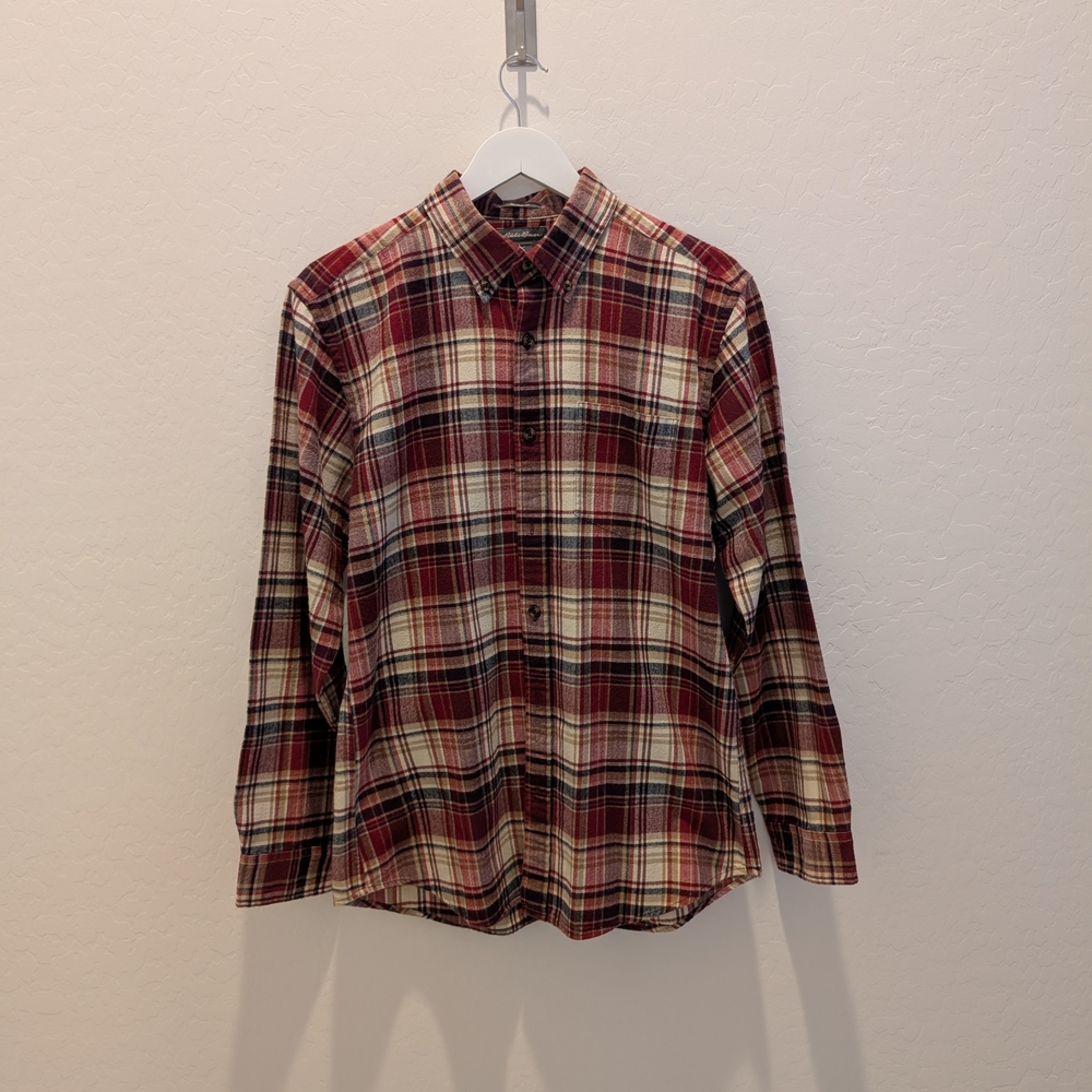 Eddie Bauer Casual Button Down Flannel Shirt Relaxed Size S